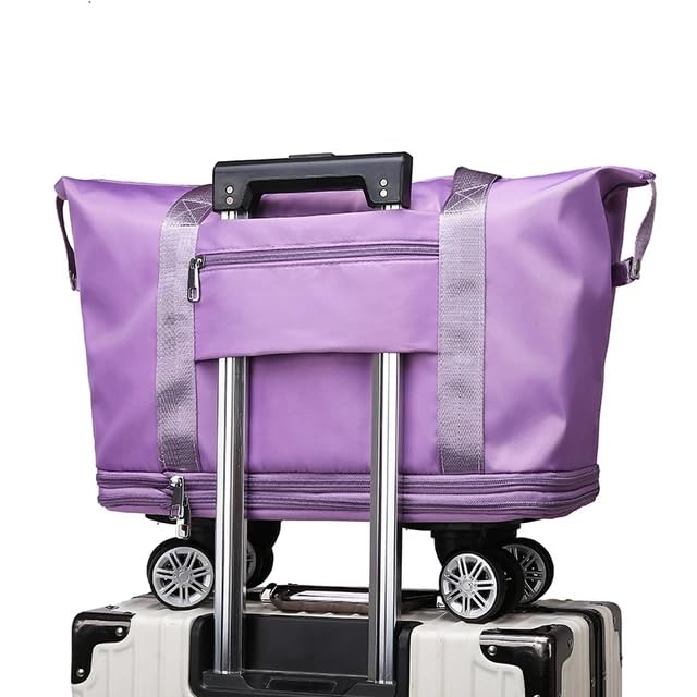 Rolling duffle folding bag with wheels