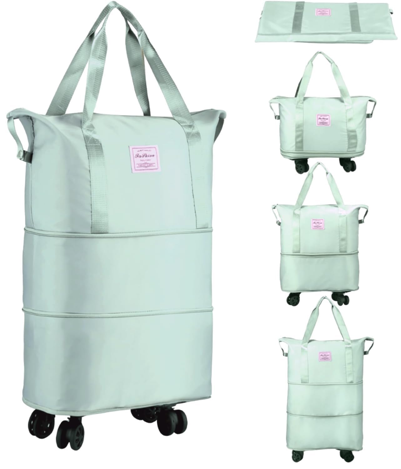 Rolling duffle folding bag with wheels