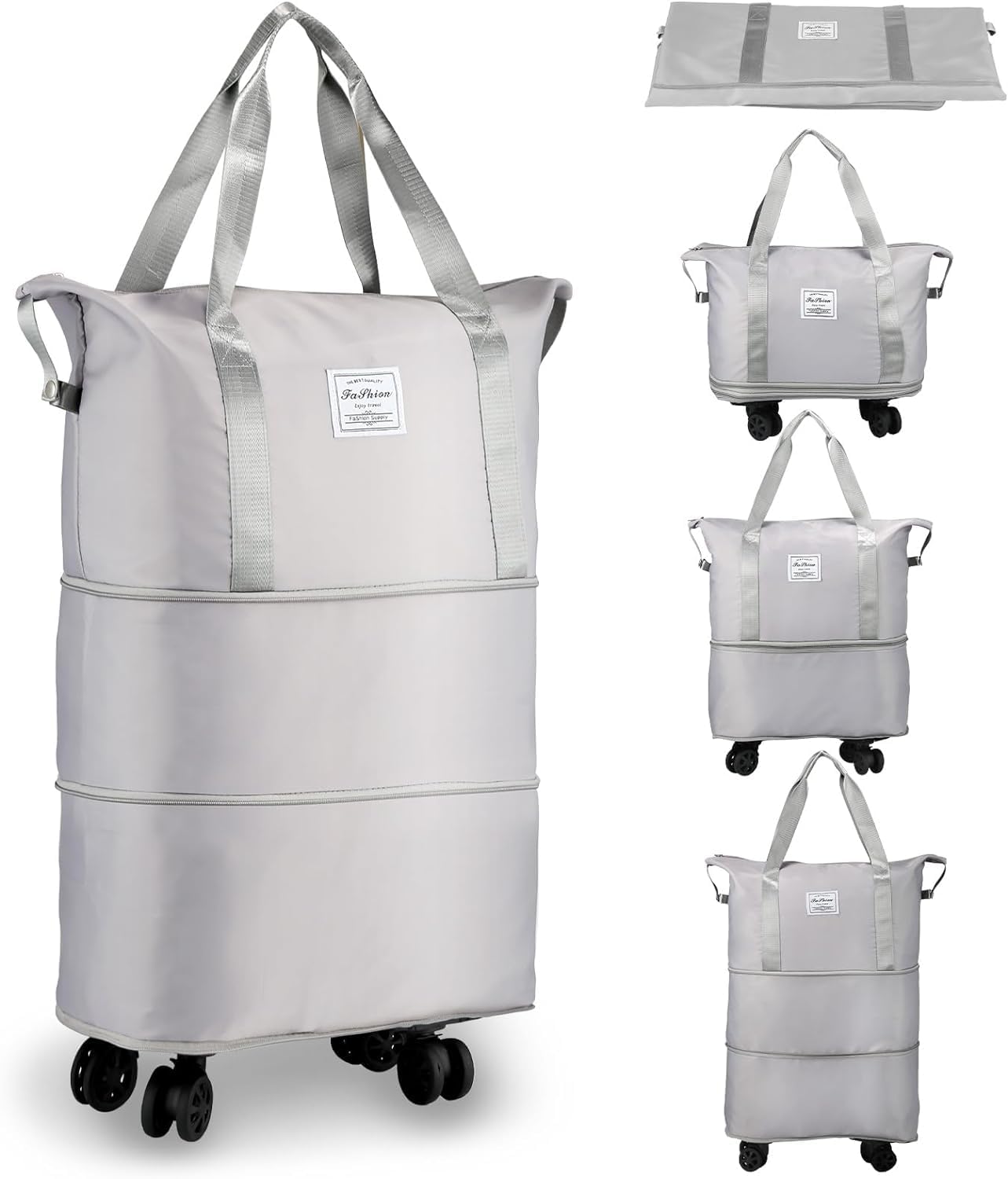 Rolling duffle folding bag with wheels